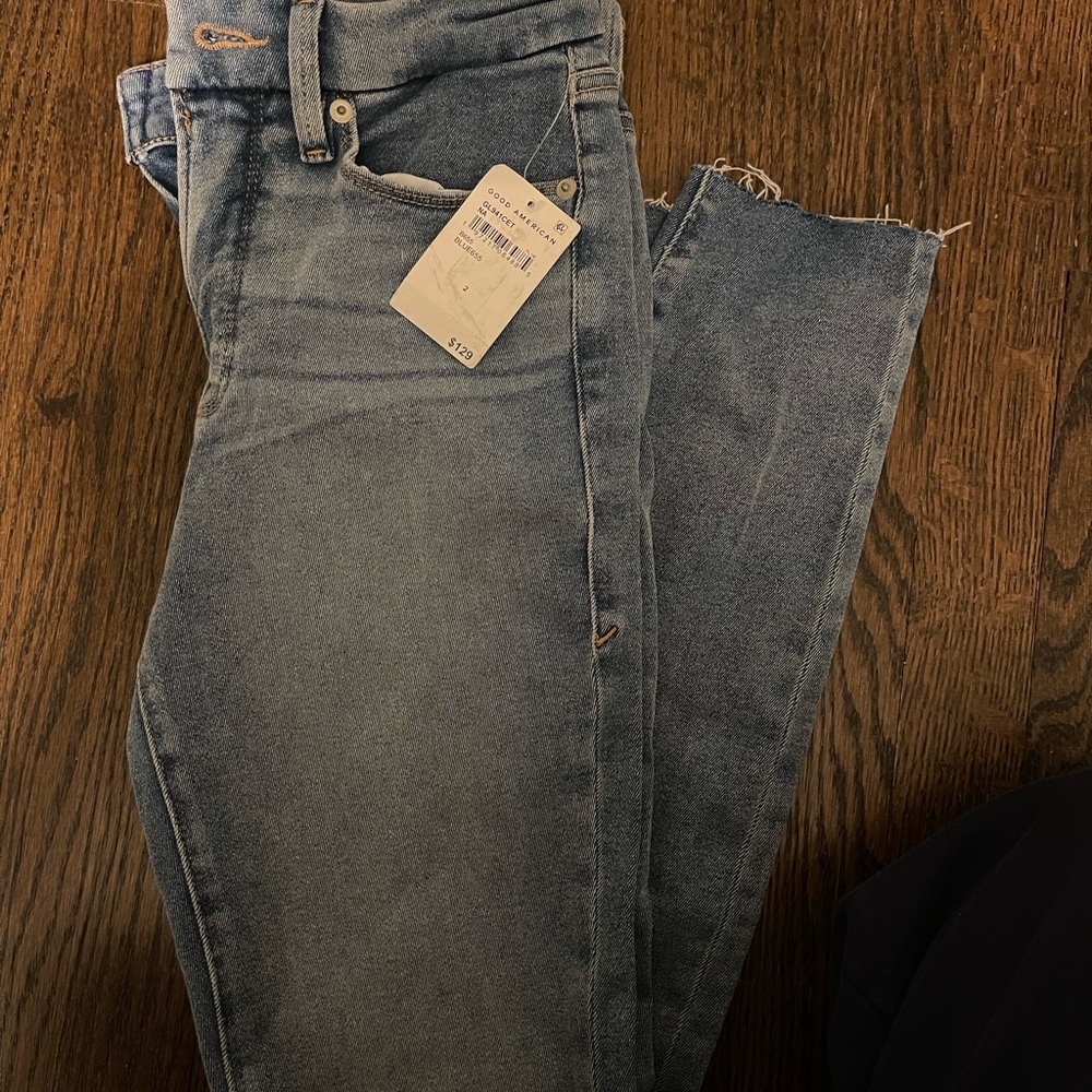 Good American Light Blue Ankle Jeans